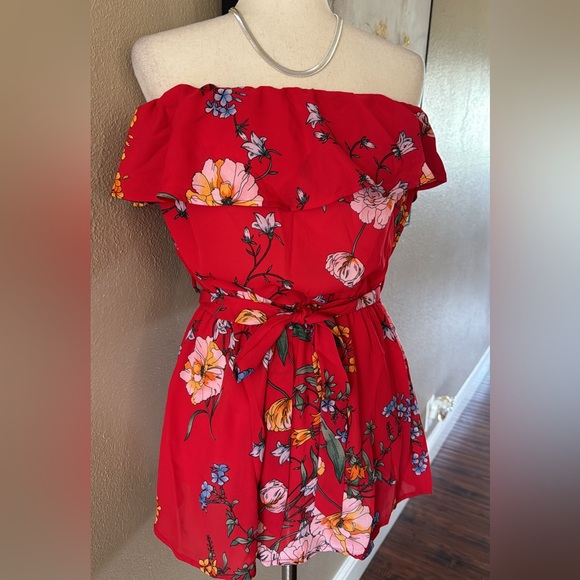 🆕Strapless flounce floral print romper - Picture 3 of 3